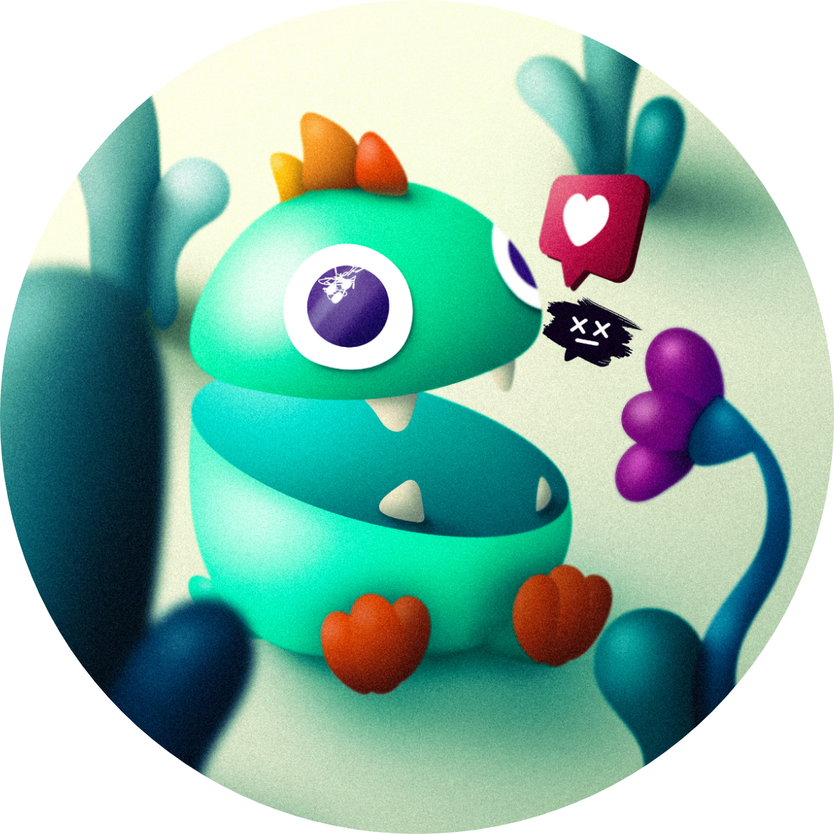 Illustration eines knuffigen Monsters